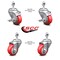 Service Caster 3.5 Inch Red Polyurethane Swivel 12mm Threaded Stem Caster Brake SCC, 2PK SCC-TS20S3514-PPUB-RED-TLB-M1215-2S2 - alternate 2